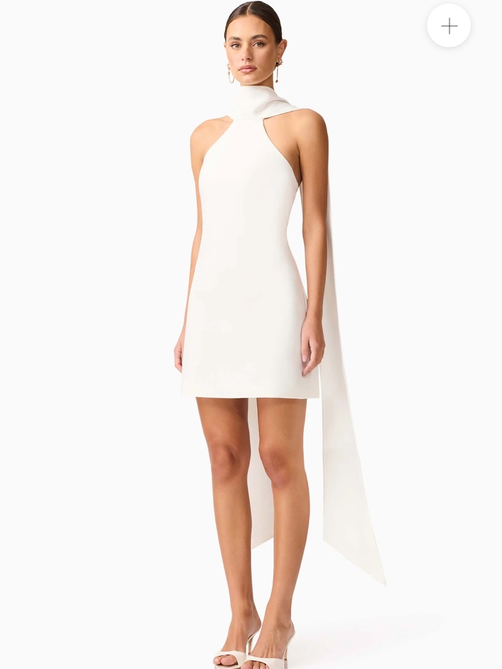 Mira Halter Mini Dress in White